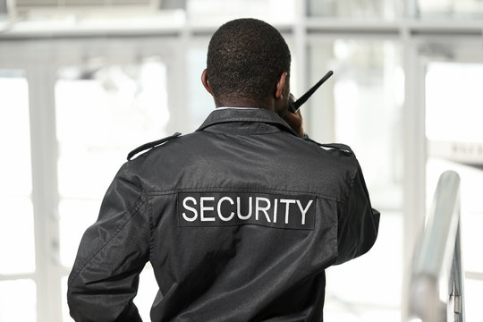 Security officer observing a premises